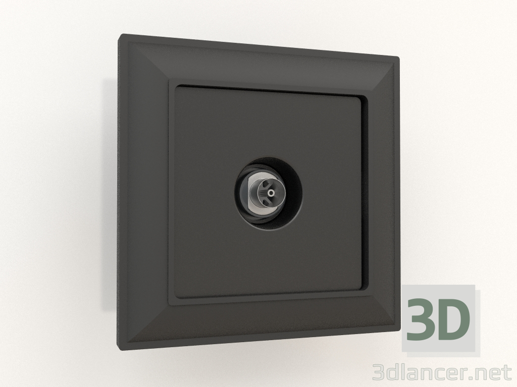 3D modeli TV soketi (siyah mat) - önizleme