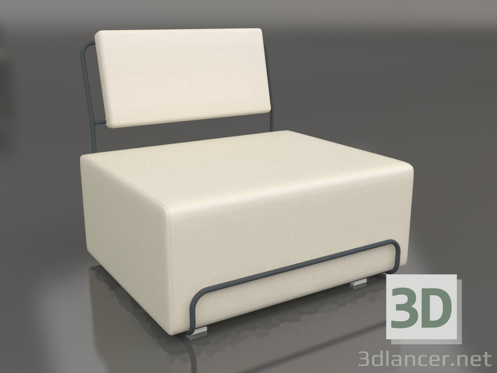 modèle 3D Chaise longue (Anthracite) - preview