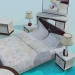 3d модель Комплект меблів для спальні – превью