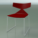 3D Modell Stapelbarer Stuhl 3702 (auf einem Schlitten, Rot, V12) - Vorschau