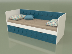 Sofa bed for teenagers with 1 drawer (Turquoise)