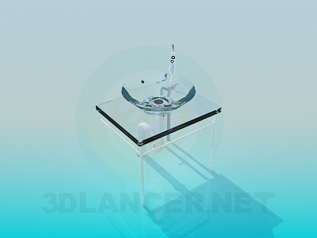 modello 3D Lavabo di vetro - anteprima
