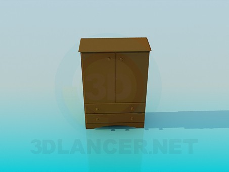 3d модель Низкий шкафчик – превью