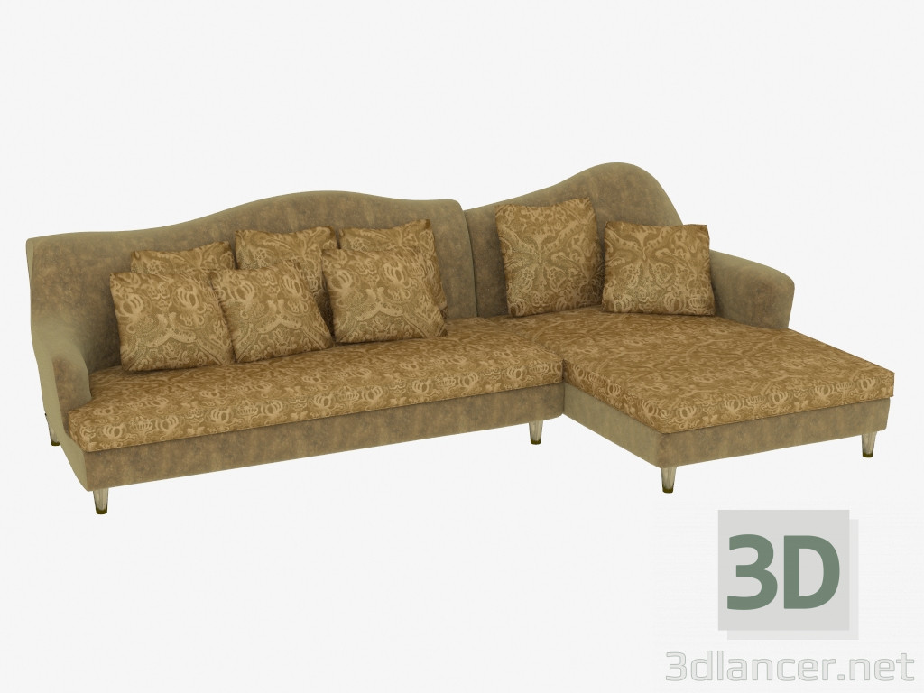 modèle 3D Canapé d'angle modulaire Ginevra - preview