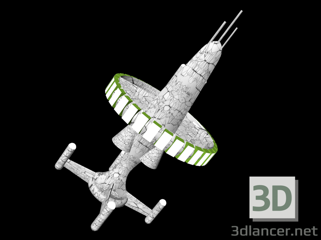 3d Военный космический корабль модель купить - ракурс