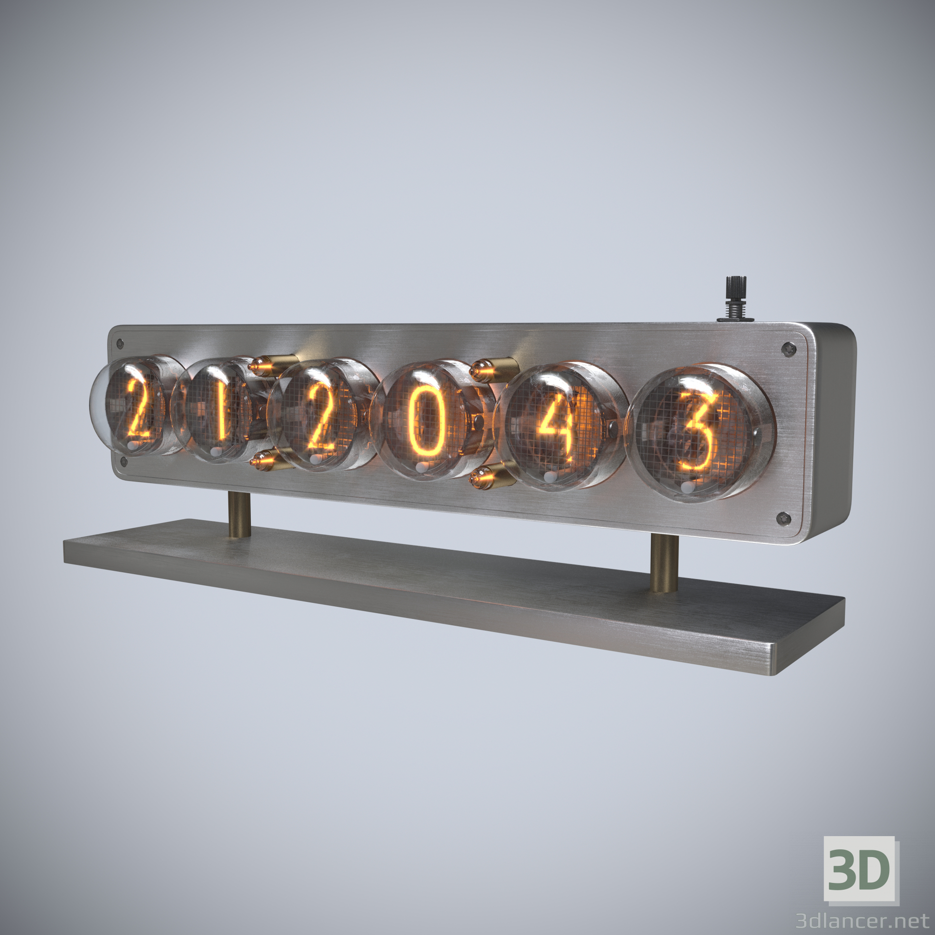 3d Часы на лампах ИН-4.IN4 Glow Tube Nixie Electron Tube Clock модель купить - ракурс
