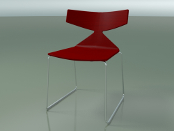 Stapelbarer Stuhl 3702 (auf einem Schlitten, Rot, CRO)