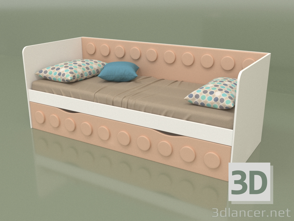 3d model Sofa bed for teenagers with 1 drawer (Ginger) - preview