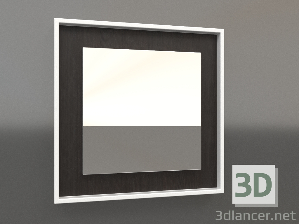 modello 3D Specchio ZL 18 (400x400, legno marrone scuro, bianco) - anteprima