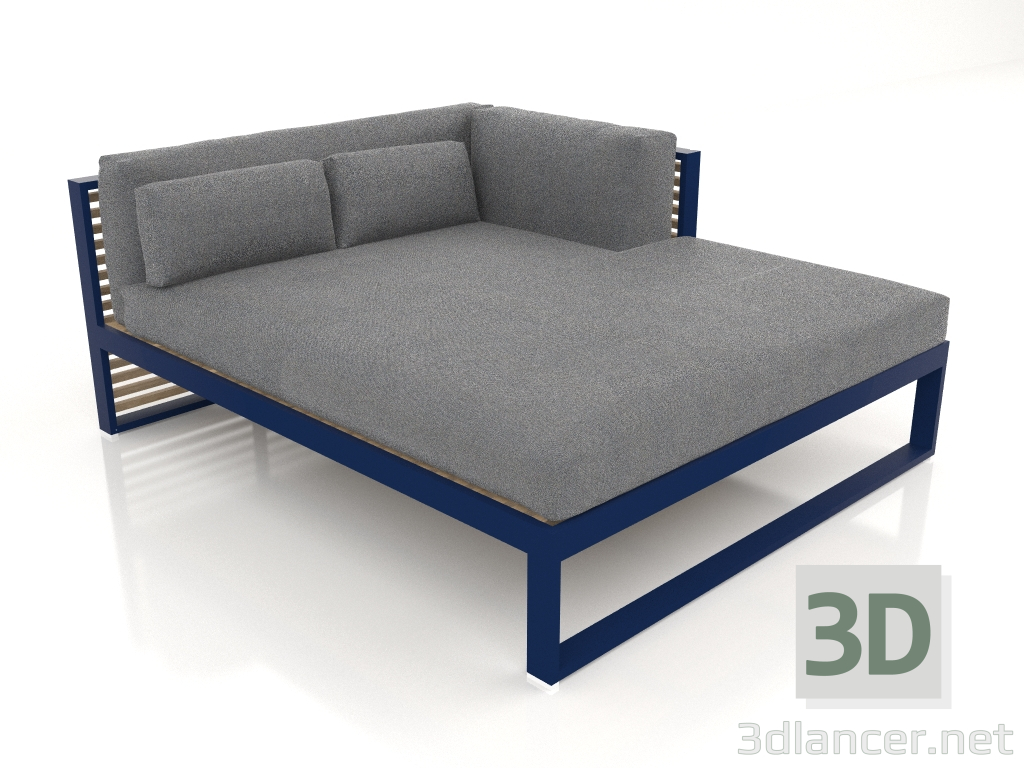 modèle 3D Canapé modulable XL section 2 droite (Bleu nuit) - preview