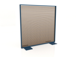 Cloison en bois artificiel et aluminium 150x150 (Teck, Gris bleu)