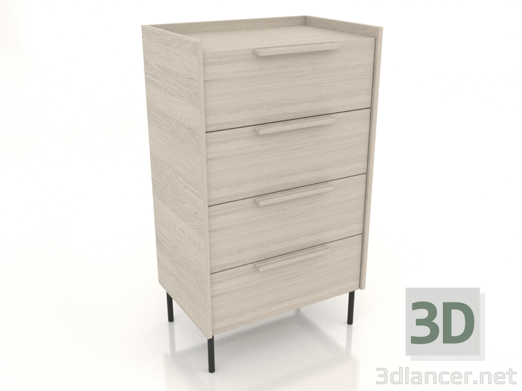 3d model Chest of drawers 600 mm high (white RAL 9010) - preview