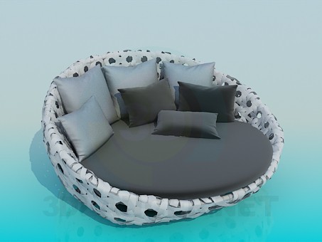 3D Modell Rundes Sofa - Vorschau