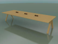 Table with office worktop 5007 (H 74 - 390 x 135 cm, natural oak, composition 2)