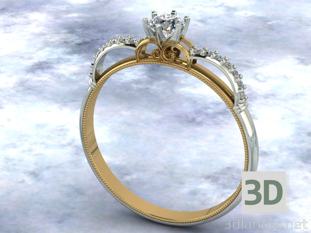 Modelo 3d anel de noivado - preview