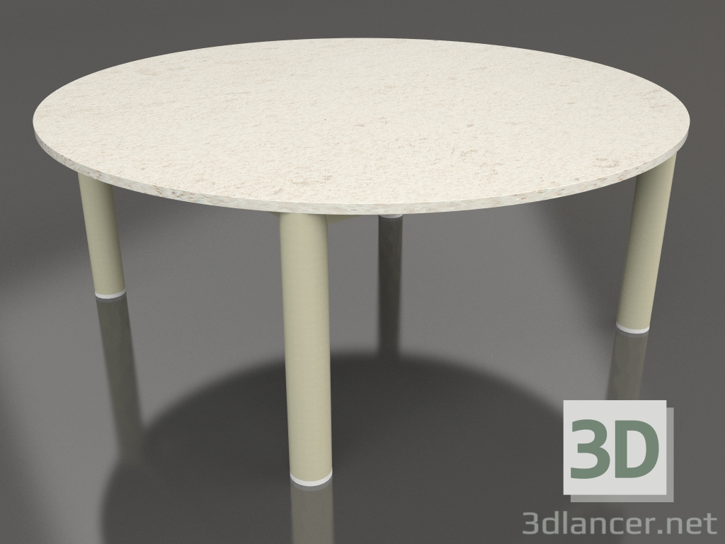 modello 3D Tavolino D 90 (Oro, DEKTON Danae) - anteprima