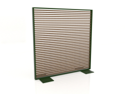 Partition made of artificial wood and aluminum 150x150 (Teak, Bottle green)
