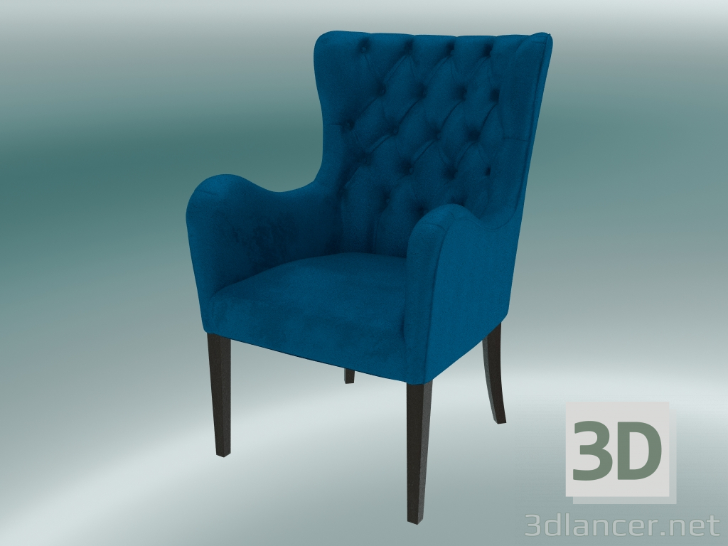 modello 3D Poltrona Davis (blu) - anteprima