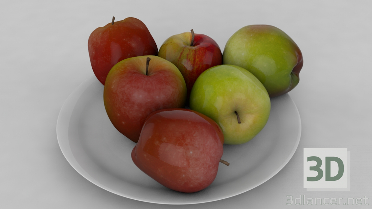 Apfel gelb 3D-Modell kaufen - Rendern