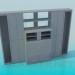 3d model Closet-wall with narrow door and secretaire in the centre - preview