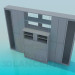 modèle 3D Placard-mur avec la porte étroite et secretaire du centre - preview