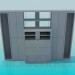 3 डी मॉडल संकीर्ण दरवाजा और केंद्र में secretaire साथ कोठरी-दीवार - पूर्वावलोकन