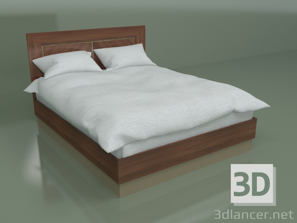 3D modeli Çift kişilik yatak DN 2016 (Ceviz) - önizleme
