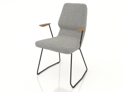 Chair on slides D12 mm with armrests