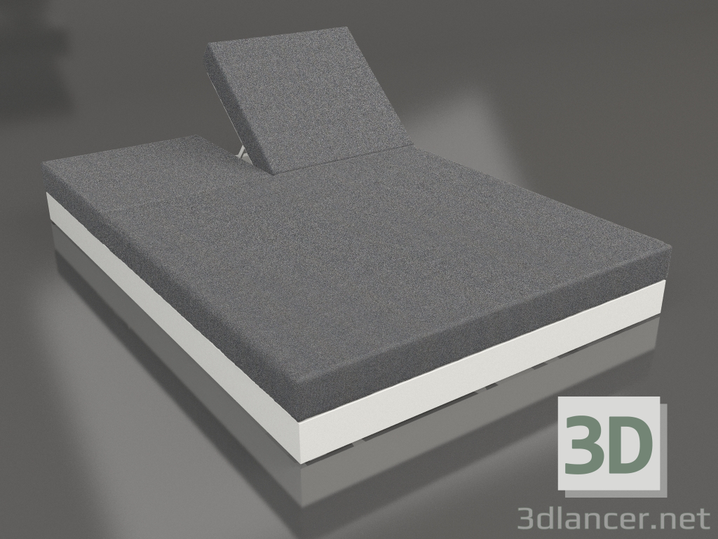 3D modeli Sırtlı Yatak 140 (Akik Gri) - önizleme