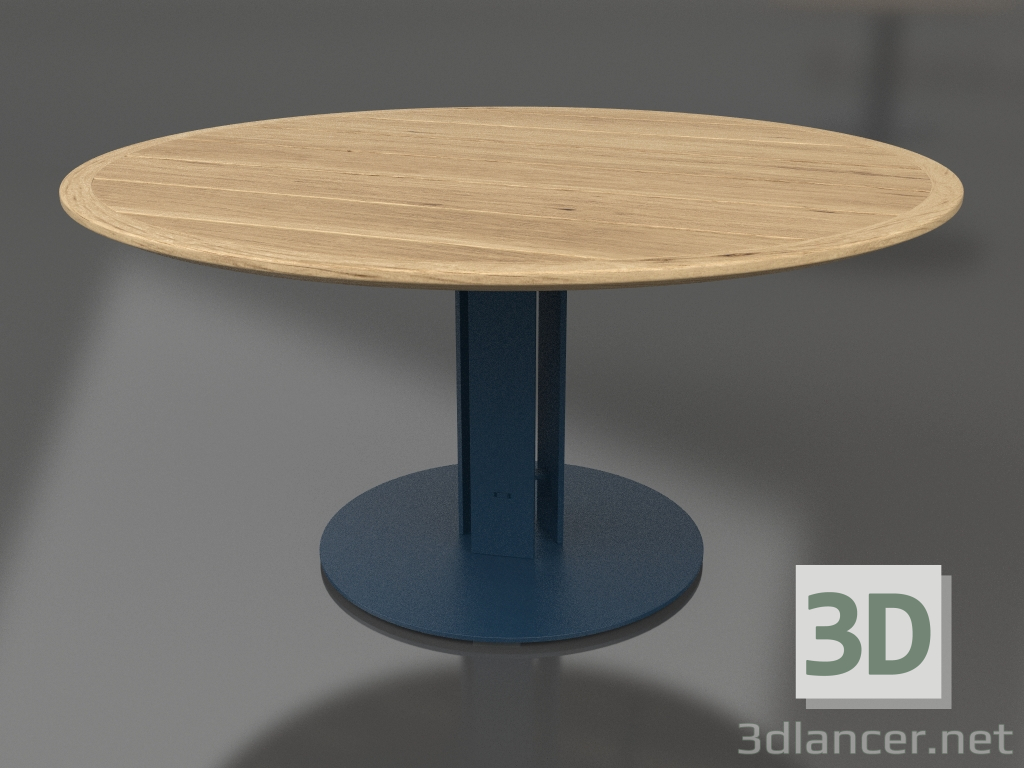 3D modeli Yemek masası Ø150 (Gri mavi, İroko ahşap) - önizleme