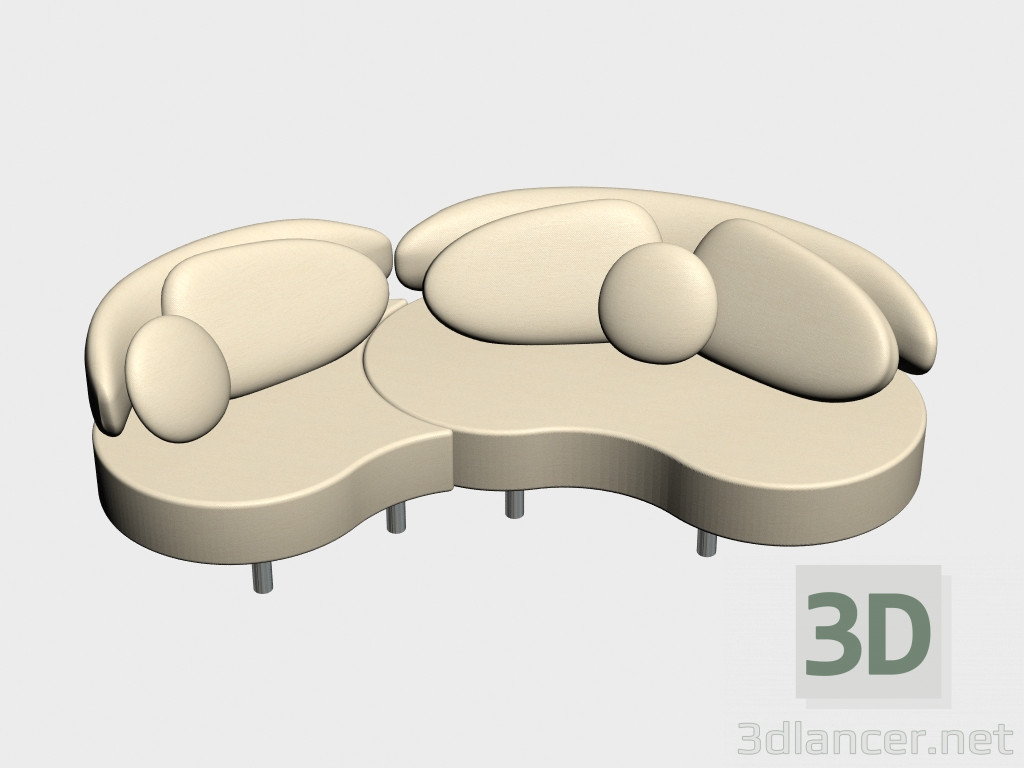 3D Modell Modulares Sofa Schengen (I-Variante) - Vorschau