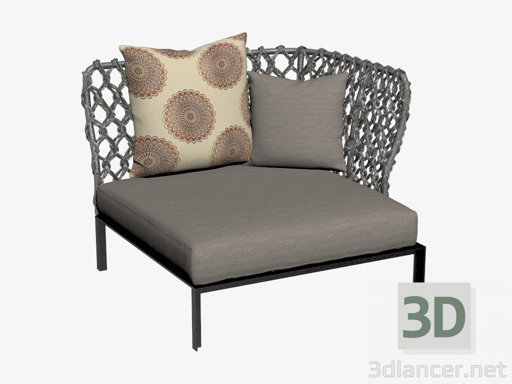 3d model Armchair for street angular 2 - preview