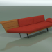 3D Modell Modul eckige Doppel Lounge 4407 (90 ° rechts, Teak-Effekt) - Vorschau
