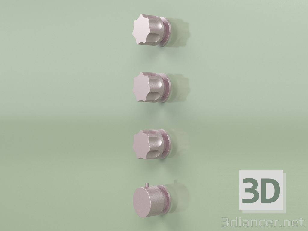 modèle 3D Set mitigeur thermostatique avec 3 vannes d'arrêt (17 50 0, OR) - preview