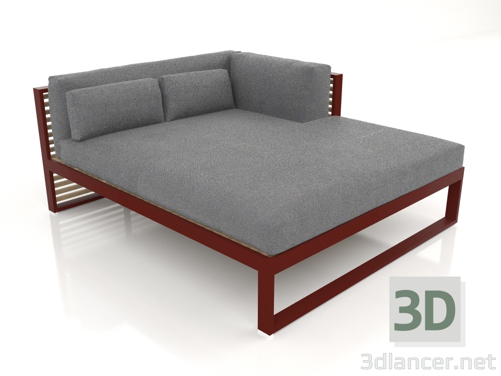 3D modeli XL modüler kanepe, sağ bölüm 2 (Şarap kırmızısı) - önizleme