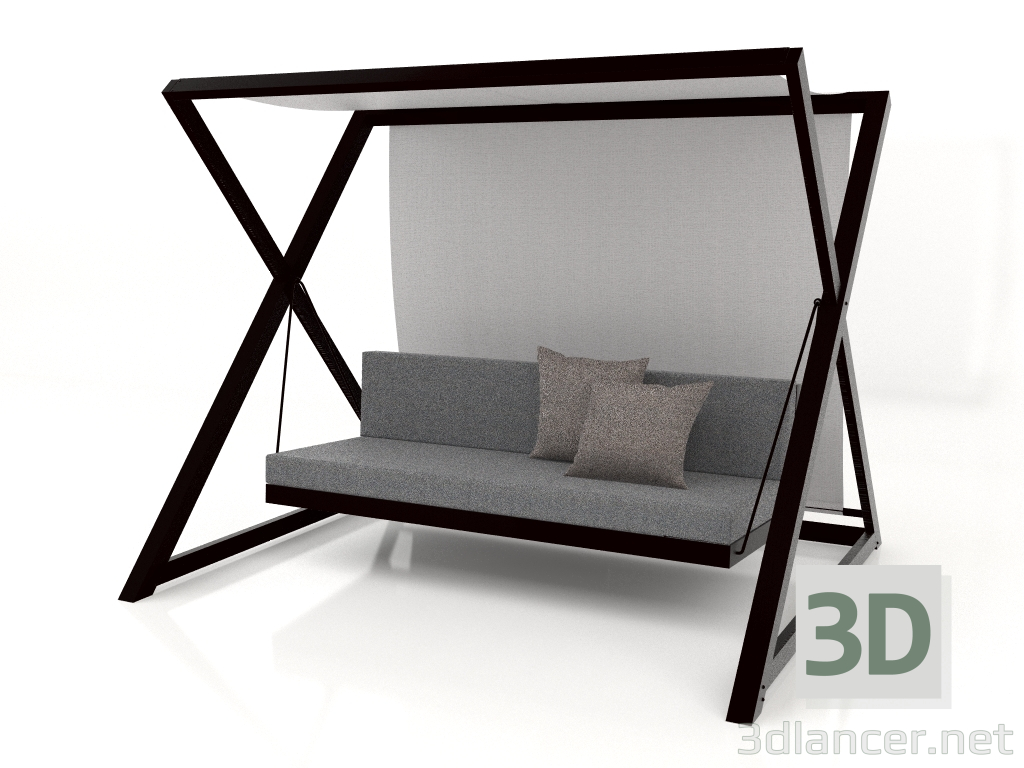 3D Modell Gartenschaukel (Schwarz) - Vorschau