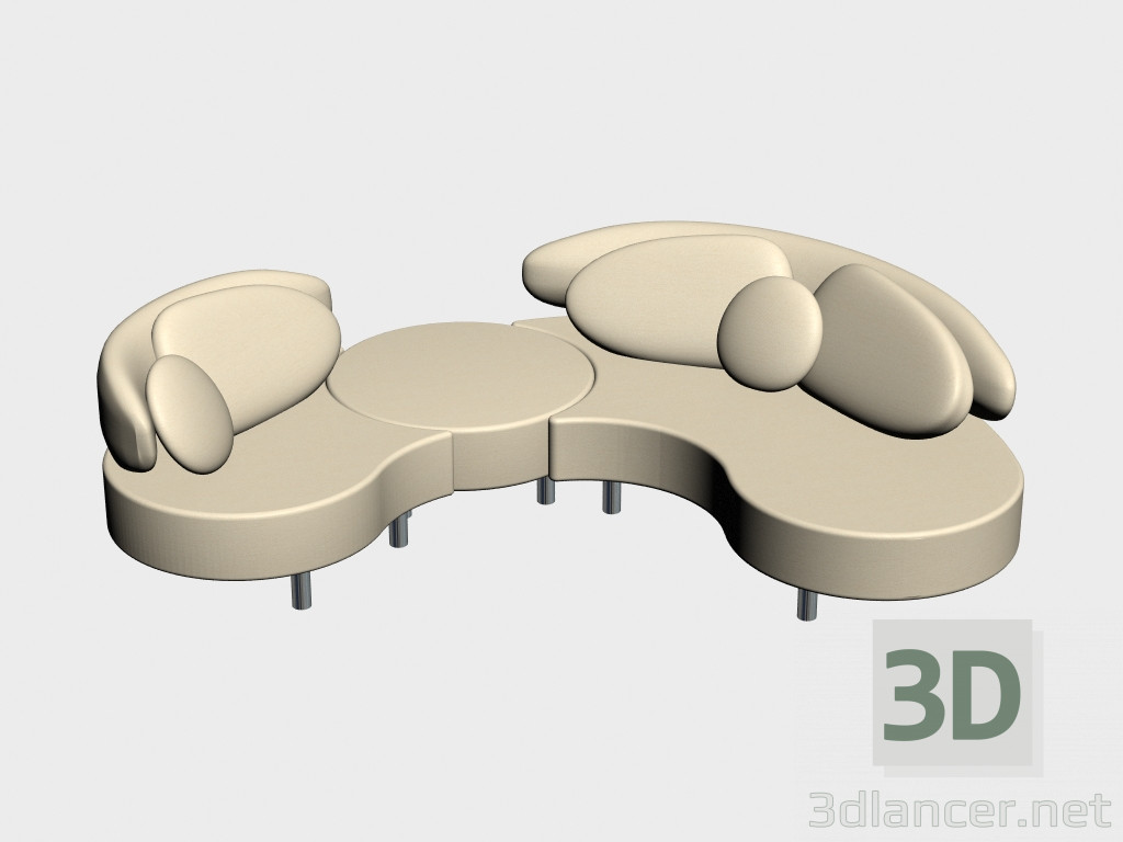 modello 3D Modulare divano Schengen (II-variante) - anteprima