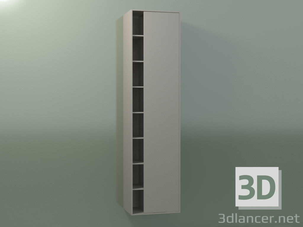 3d модель Настінна шафа з 1 правої дверцятами (8CUCFDD01, Clay C37, L 48, P 36, H 192 cm) – превью