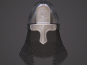 Russischer Helm mit dem Symbol.
