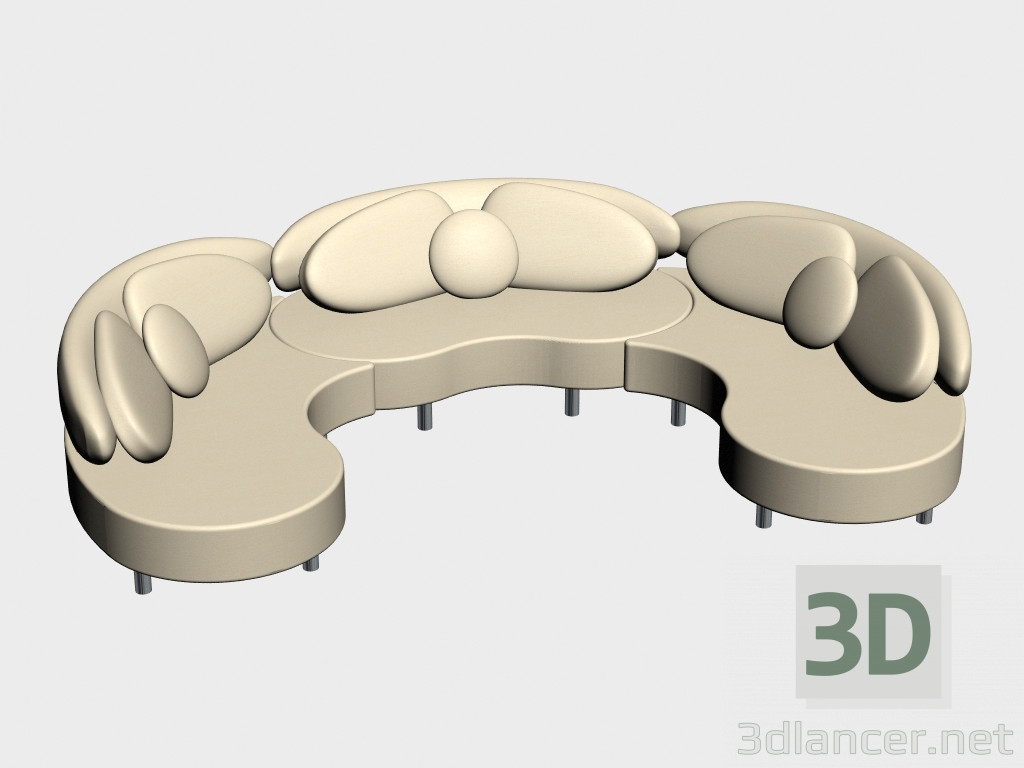 modèle 3D Canapé modulaire Schengen (III-variante) - preview