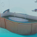 modello 3D Elegante lavabo con specchio e armadio - anteprima