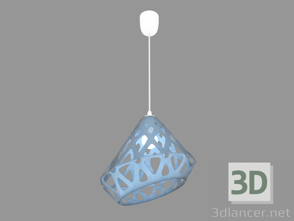 3D Modell Lampe hängt (blaues Licht) - Vorschau