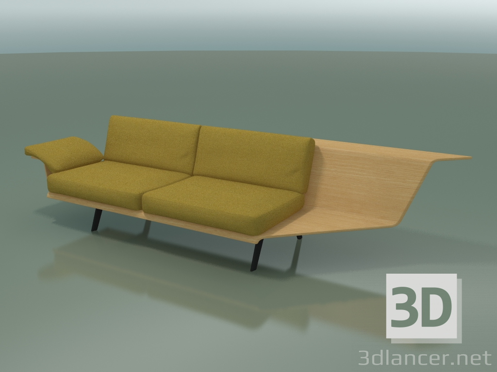 3d model Lounge de módulo doble de esquina 4408 (90 ° a la izquierda, roble natural) - vista previa