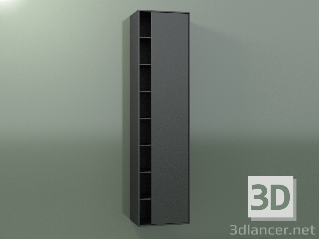 modello 3D Pensile con 1 anta destra (8CUCFDD01, Deep Nocturne C38, L 48, P 36, H 192 cm) - anteprima