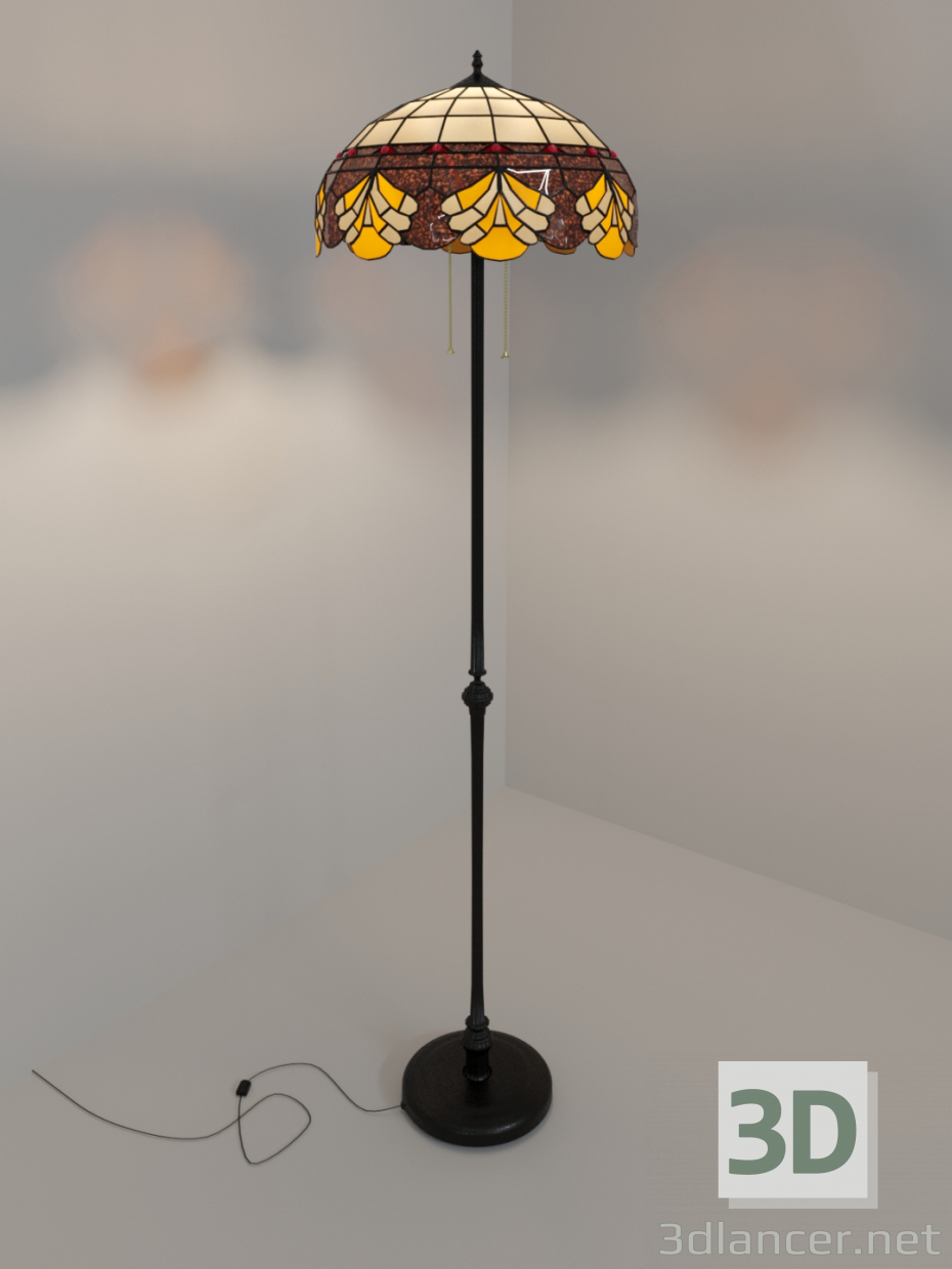 modello 3D di Lampada da terra in stile Tiffany FL-167 comprare - rendering