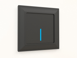 Arkadan aydınlatmalı tek tuşlu dokunmatik anahtar (mat siyah)