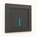 3D modeli Arkadan aydınlatmalı tek tuşlu dokunmatik anahtar (mat siyah) - önizleme