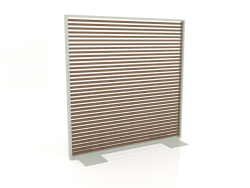 Partition made of artificial wood and aluminum 150x150 (Teak, Cement gray)