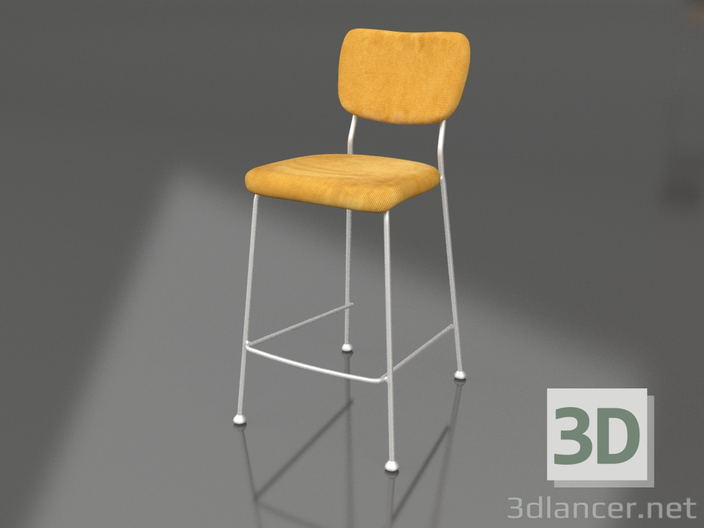 3D modeli Benson yarım bar taburesi 64,5 cm (Koyu sarı) - önizleme