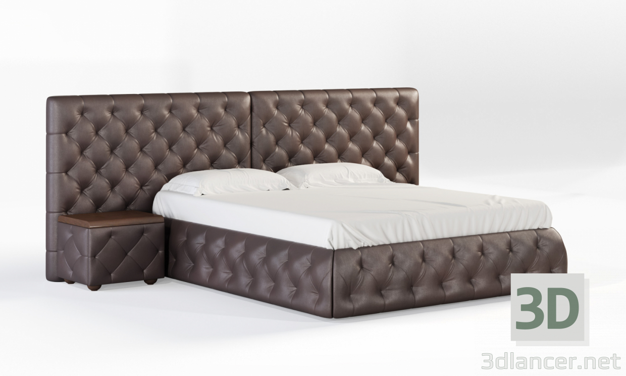 3 डी मेडिरा बिस्तर मॉडल खरीद - रेंडर